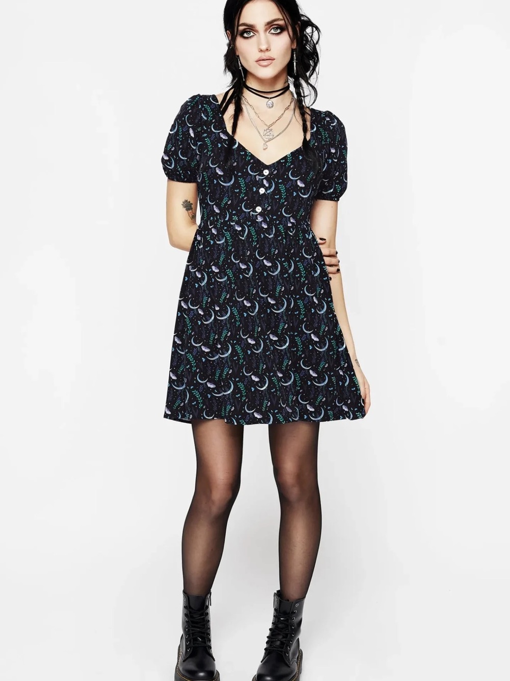 Rare disturbia Diana Moon Moth Mini Dress
